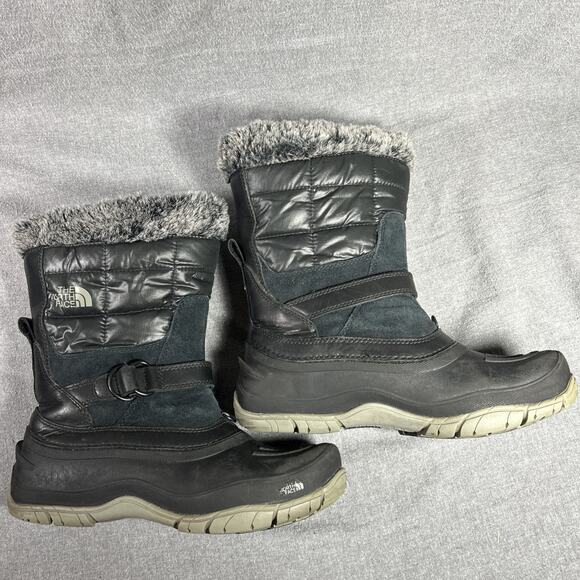 The North Face Boots Womens 6.5 Shellista Winter Insulated Pull On Black Warm - Picture 1 of 10